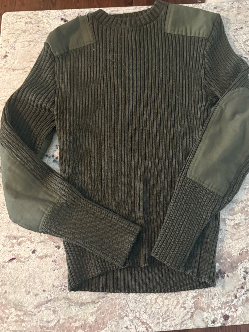 Vintage USMC Green Ribbed Crewneck Sweater Miltary Marines Wool SZ40 Medium Mens